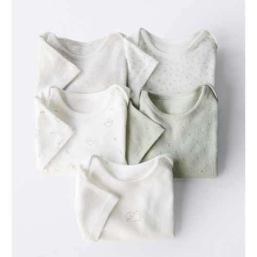 FIVE-PACK OF SNAIL BODYSUITS - Ecru | ZARA United States