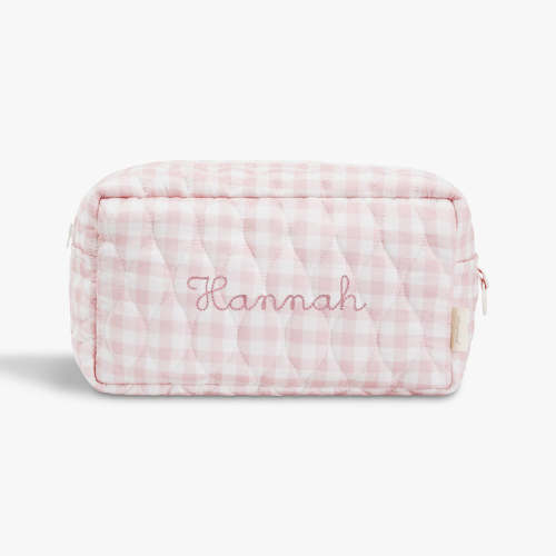 Toiletry Pouch - Pink Gingham | Gooselings