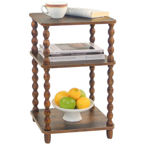 Side Table, Small End Table with Storage Shelf, Modern Bedside Table Night Stand for Living Room, Bedroom, Office and Small Spaces (Rustic Brown)