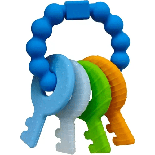 Baby Keys Teether Toys,Silicone Teething Toys for 3-18+ Months,Teething Keys Toy for Infants-Soft & Raised Texture to Soothe Gums,BPA Free (4Colors)