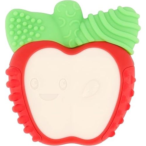 Infantino Lil' Nibblers Vibrating Apple Teether -Sensory Exploration and Teething Relief with Soothing Vibrations and Textures, Red Apple