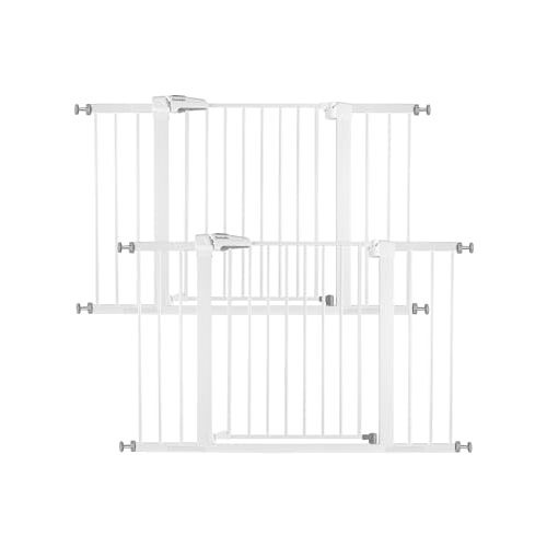 Babelio Baby Gate, 29-48 Inch Auto Close Pet Gate, Easy Install Pressure-Mounted Safety Gate, Extra Wide Pet Gate for Stairs and Doorways, 2 Pack White
