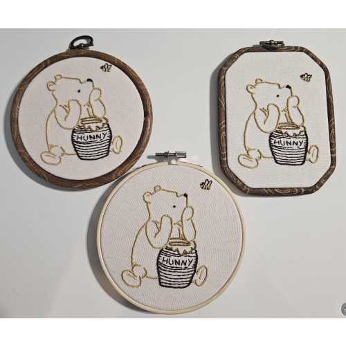 Winnie the Pooh Hunny Pot, Handmade Embroidery Hoop, Home Décor, Baby Gift, Wedding Gift, Unique Gift, Vintage Pooh