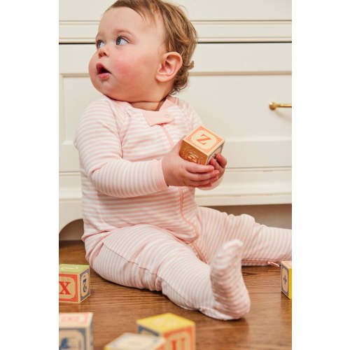 LAKE | Baby | Pima Cotton Pajamas | English Rose Stripe Baby Sleeper