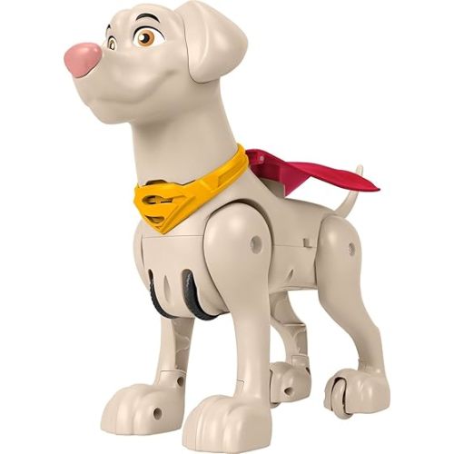 Fisher-Price DC League of Super-Pets Preschool Toy, Rev & Rescue Krypto Motorized Figure with Sounds & Phrases for Pretend Play Kids Ages 3+ Years
