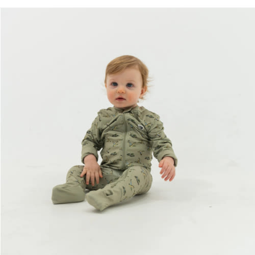 Baby Zip Up - Flying Ducks Green – BURLEBO