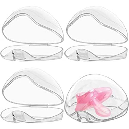 Smlpuame Pacifier Case,4 Pack BPA Free Pacifier Holder Case,Transparent Container Box for Baby Binky（Not Included),Essential Pacifier Accessories,Alway Keep Paci Clean,Easy to Clean(Transparent)