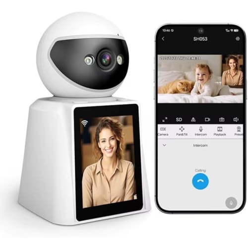 SriHome Baby Pet Monitor Camera 2.8" 2K Screen 360° Night Vision Two-Way Audio Home Security