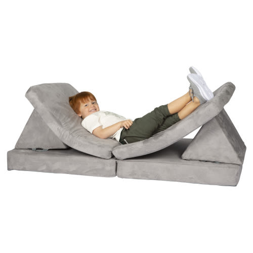 Huddle Customizable Kids Play Foam Couch, Grey, 4 Pieces, for Toddlers Ages 2+