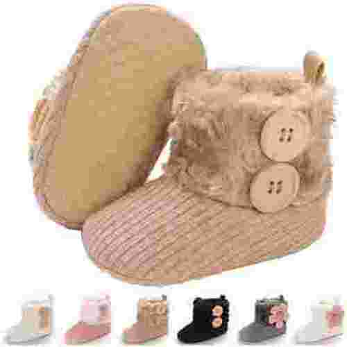 Baby Boy Girl Boots Newborn Shoes Winter Snow Bowknot Anti-Slip Soft Sole Warm Infant Toddler Prewalker Booties