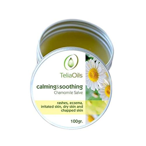 Teliaoils Pure Chamomile Salve - Natural, wild Chamomile Moisturizing Balm For Dry, Itchy Skin- Herbal Hands, Body & Face Ointment– Baby Diaper Rash Relief– Soothes & Calms Chapped Skin (100 ml)