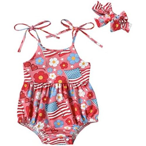Infant Newborn Baby Girl Floral Romper Kids Spaghetti Strap One Piece Jumpsuit Shorts Toddler Summer Overall Clothes