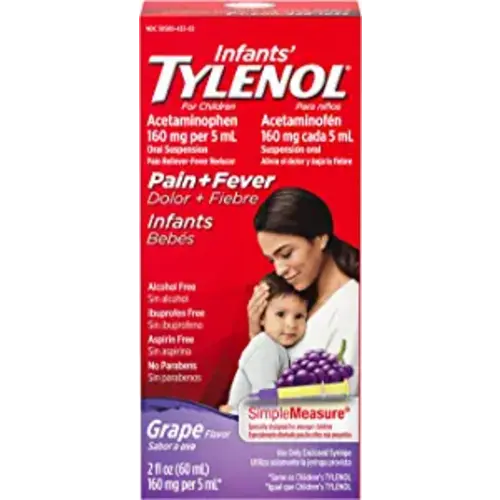 Infants' Tylenol Acetaminophen Liquid Medicine, Grape, 2 fl. oz