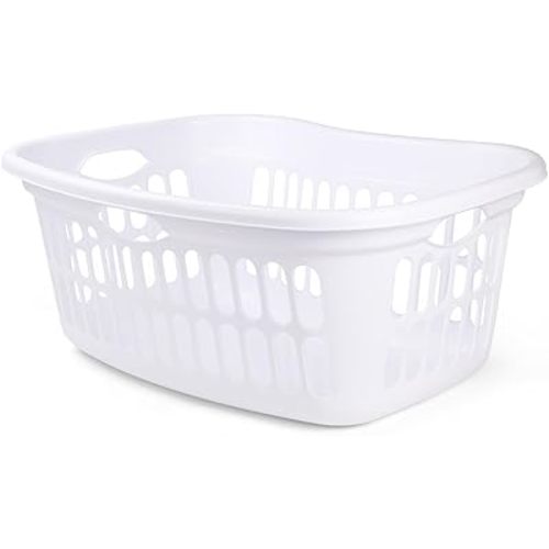 Laundry Basket with Hip Hold – 50L (1.5 Bushel) Plastic Hamper with Vents for Bedroom Closet Bathroom Laundry Room Dorm