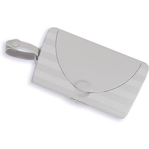 Ubbi On-The-Go Baby Wipes Dispenser, Portable Wipes Container for Travel, Diaper Bag Accessory Must Have for Newborns, Reusable Wipes Holder, Gray