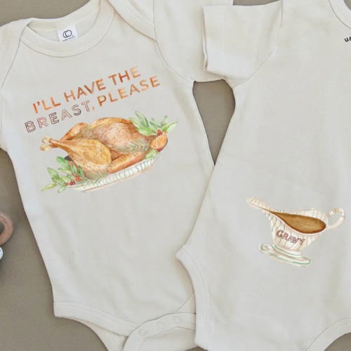I'll Have The Breast Please Thanksgiving Turkey Organic Baby Onesie® – Urban Baby Co.
