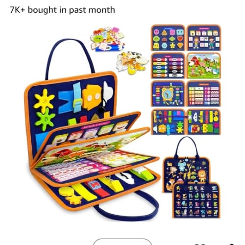 Amazon.com: Exorany Busy Board Montessori Toys for 1 2 3 4 Year Old Boy & Girl Birthday Gifts, Busy Book for Toddlers 1-3, Sensory Educational Travel Toys, Toddler Activities for Learning Fine Motor Skills : Toys & Games
