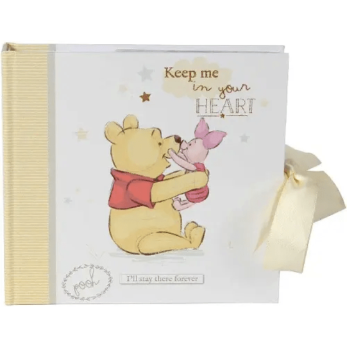 Winnie the Pooh and Piglet Photo Album with Cream Ribbon - 50 Pictures - Officially Licensed