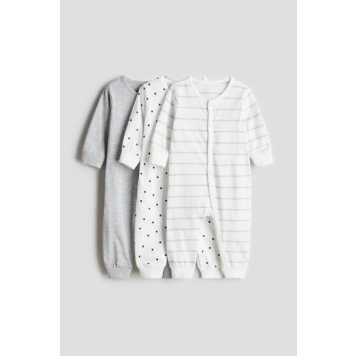 3-PACK COTTON PAJAMA JUMPSUITS