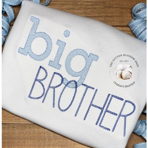 Big Brother Embroidered Shirt: Pregnancy Announcement Tee, Big Brother Shirt