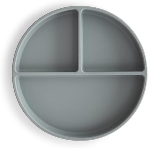 mushie Silicone Suction Plate | BPA-Free Non-Slip Design (Stone)