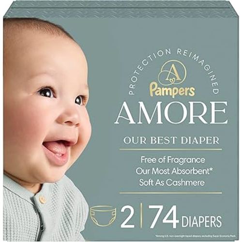 Pampers Amore, Size 2 (10-22 lbs), 74 Count, Our Best Diaper