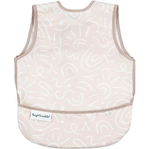 Tiny Twinkle Mess Proof Baby Bib - Waterproof Toddler and Baby Apron Bib - Machine Washable - PFAS and BPA Free