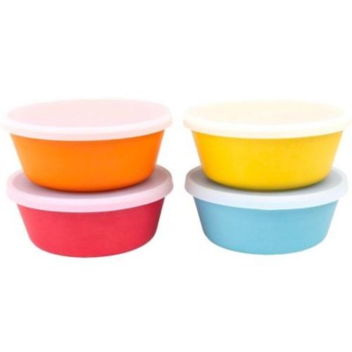 WeeSprout Bamboo Kids Bowls, Set of Four Kid-Sized Dinnerware, Cereal, Leftovers & Snack Bowl