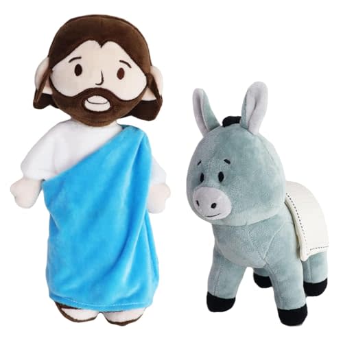 Yelakey Jesus Plush Doll Guardian Mary Stuffed Animal Baptism plushie Savior Toy for Church Sunday School Religious Easter
