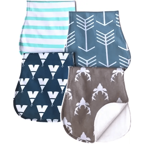 Baby Burp Cloths Baby Burp Set Curved Absorbent and Soft Valuable 4 Pack
