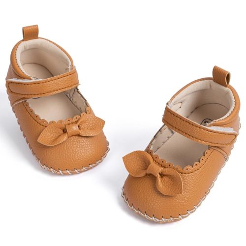 HsdsBebe Infant Baby Girls Mary Jane Flats Bow Non-Slip Soft Sole Princess Toddler First Walkers Sneaker Wedding Dress Shoes