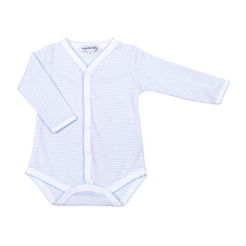 Mini Stripes Long Sleeve Bodysuit - Blue