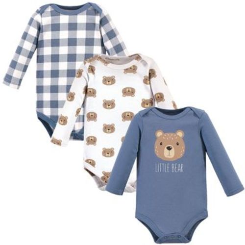 Hudson Baby Infant Boy Cotton Long-Sleeve Bodysuits 3pk, Little Bear, 6-9 Months