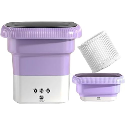 Portable Small Washing machine,13L Capacity Foldable Mini Washer,Ideal for Baby Clothes, Underwear & Small Items. Perfect for Apartments, Dorms, RVs & Travel (Purple)