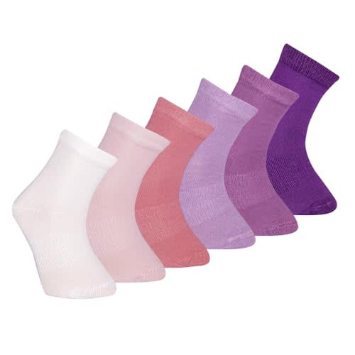 Petit Minou Luna Seamless-Toe Viscose from Bamboo Crew Socks - Soft Eco-Friendly 6-Pack Baby & Toddler Socks