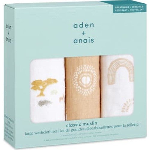 3-Pack Assorted Cotton Muslin Washcloth Set
