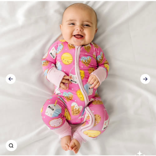 Pink Cookies & Milk Zippy - Little Sleepies