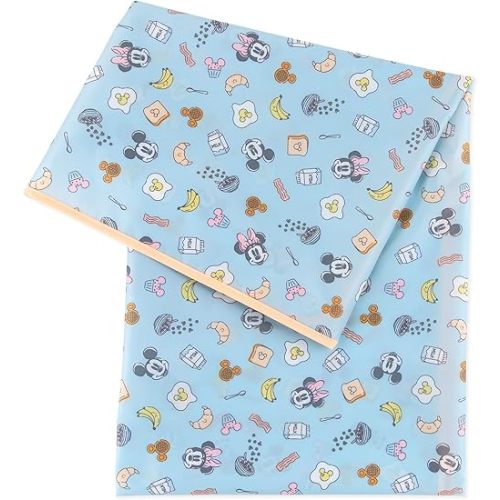 Bumkins Disney Baby Splat Mat for Under High Chair, Babies Toddlers Eating Mess Mat, Waterproof Reusable Cloth for Arts and Crafts, Play Mat for Kids, Floor or Table, Fabric 42inx42in, Mickey & Minnie