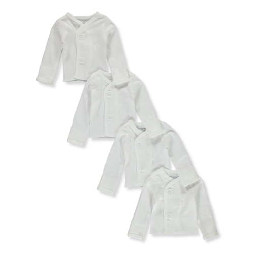 Carter's Baby Unisex 4-Pack L/S Lap Shirts - white, newborn (Newborn)