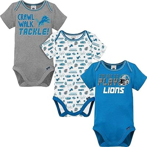 Gerber Unisex Baby NFL Team 3 Pack Short Sleeve Onesie Bodysuit