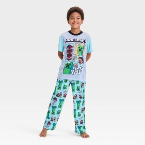 Boys' Minecraft 2pc Short Sleeve Pajama Set - Green S