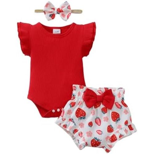 SUNNY PIGGY Baby Girl Clothes Infant Newborn Girls Summer Outfits Baby Clothing Romper Shorts Set 0-3 3-6 6-12 12-18 Months