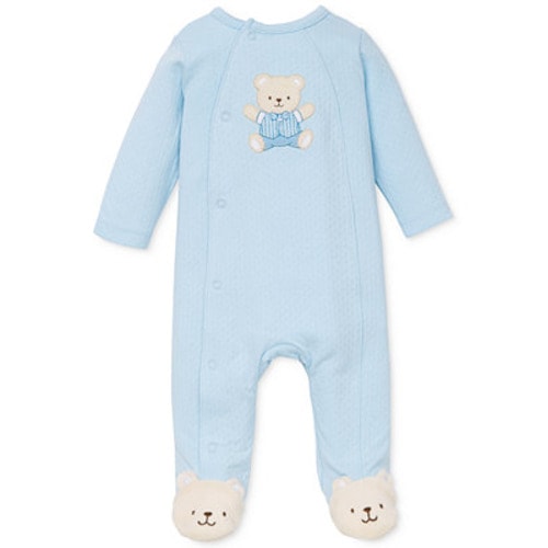 Baby Boys Cute Bear Snap Close Footed Coverall