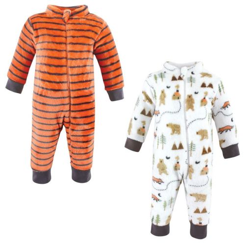 Hudson Baby Infant Boy Plush Jumpsuits, Camping, 3-6 Months