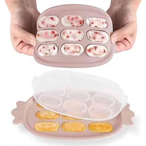 Haakaa Baby Popsicle Mold - Baby Food Maker & Breastmilk Teething Freezer Tray - BPA Free Silicone-Pink