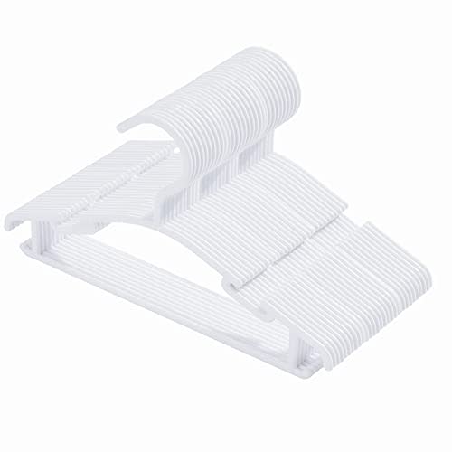 VIIBASE 30 Pack White Baby Nursery Closet Hangers, Anti-Slip Laundry Infant Pant Hanger for Newborn Clothes Gift, Ultra-Thin Plastic Hanger for Girl Boy Toddler