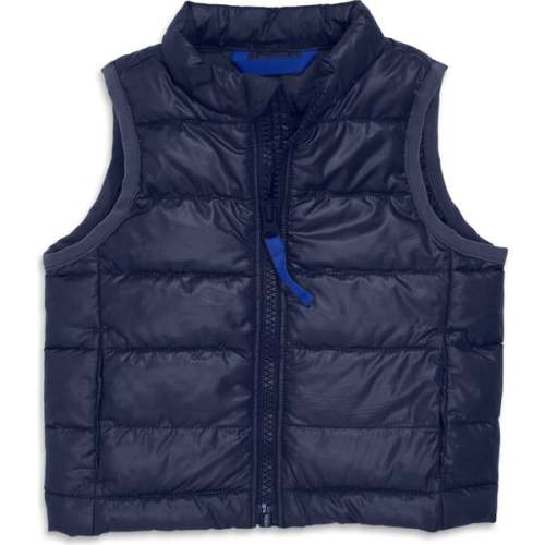Baby Lightweight Puffer Vest, Navy - Primary | Maisonette
