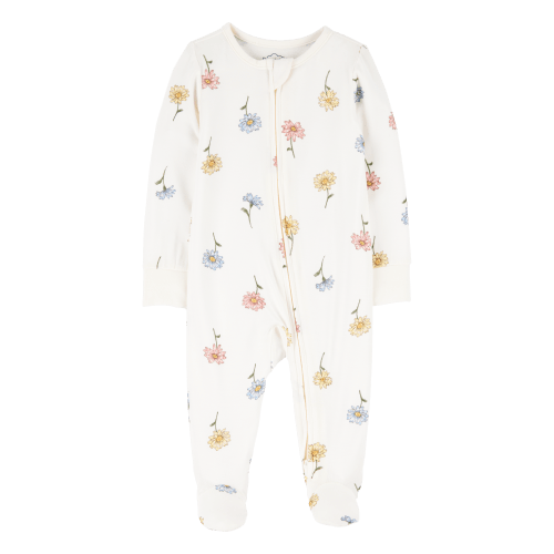 Baby Floral Zip-Up PurelySoft Sleep & Play Pajamas