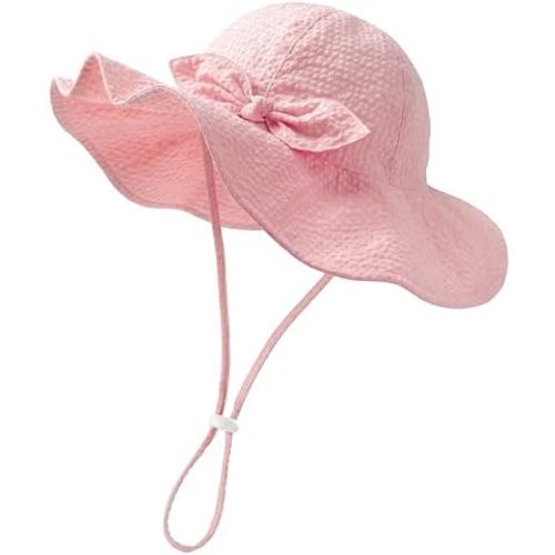 HONGTEYA Baby Sun Hat Toddler Girl Hats Infant Toddler Summer Bucket Beach Hat Wide Brim Sun Protection