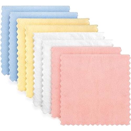 HOMEXCEL Burp Cloths Baby Washcloths 8 Pack-Extra Absorbent Soft Coral Fleece Burping Cloths for Newborn Girl Boy-20 x 10 Inch Large Baby Wash Cloths Gentle on Baby Sensitive Skin